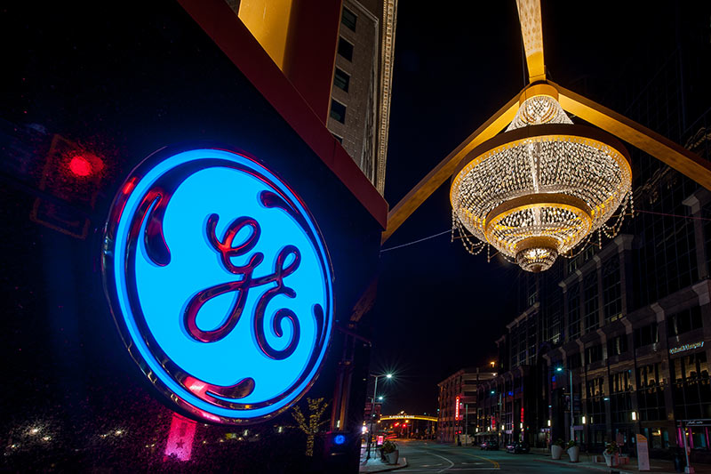 Playhouse Square Chandelier and Signage