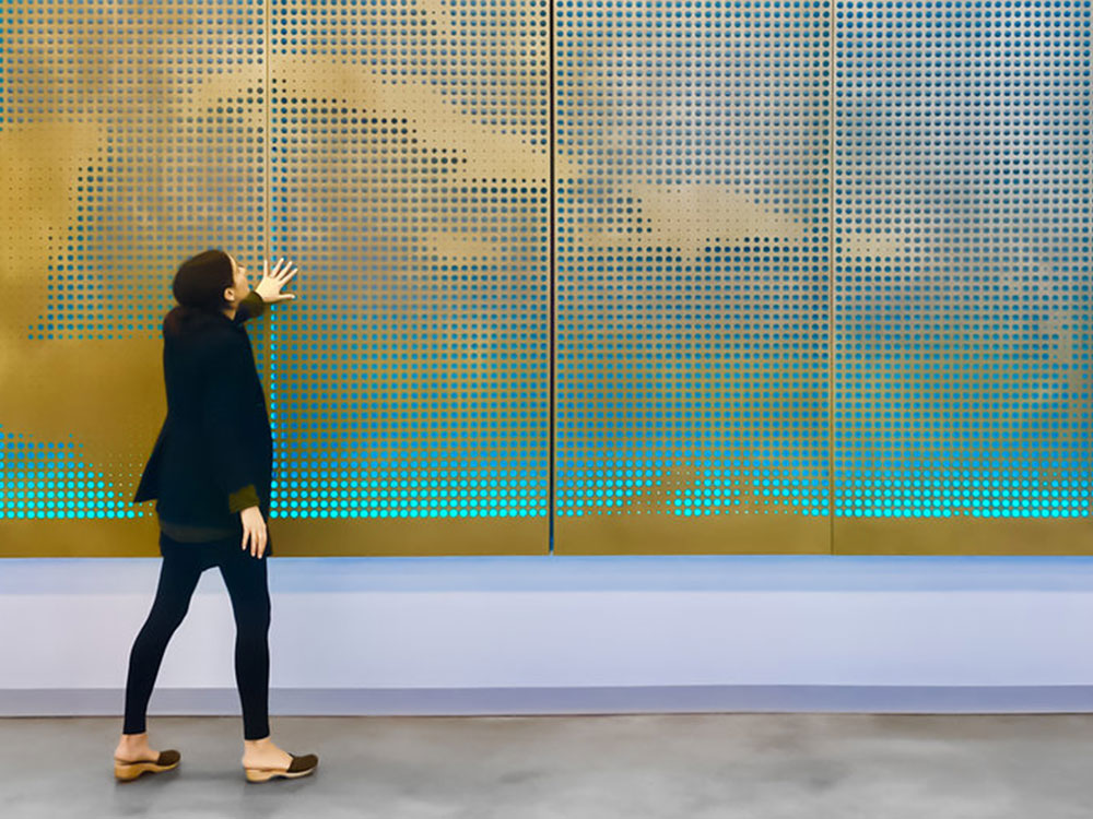 Visual Voyage Illuminated Interactive Wall